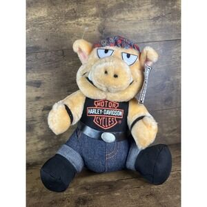 Vintage 1993 Harley-Davidson 15" Hog Biker Toy Plush Licensed Play-By-Play NWT